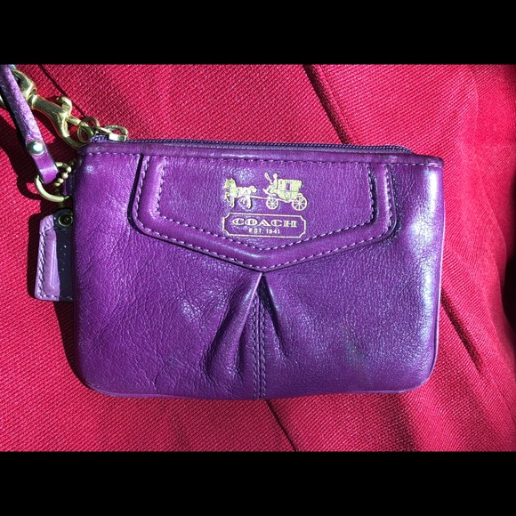 Coach Handbags - Coach purple mini wristlet pouch wallet